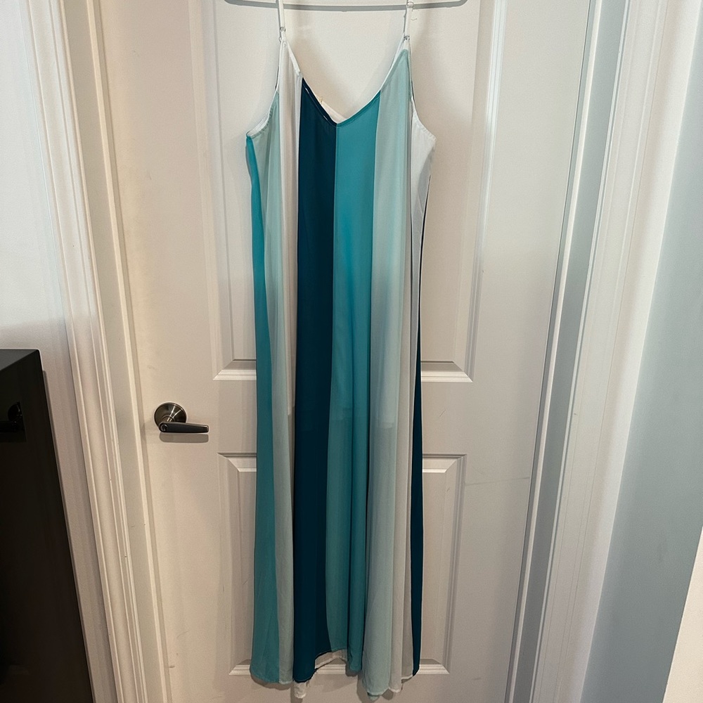 Entro sheer striped maxi dress